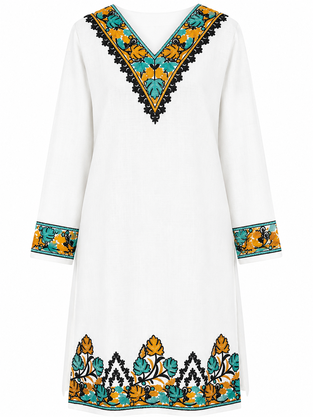 Noor : Kashmiri Aari embroidery summer Co-Ord Set | Light Gray